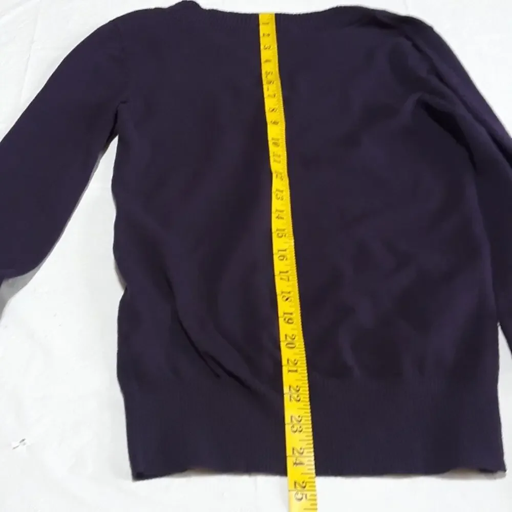 Gap Womens Sz L Purple Preppy Y2K Lightweight V-neck Cotton Blend Sweater